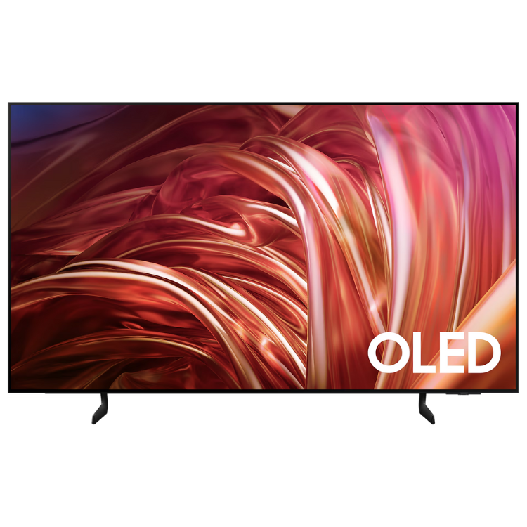 Televisão Samsung S85D Smart TV 4K OLED 55" com ecrã de cores vibrantes.