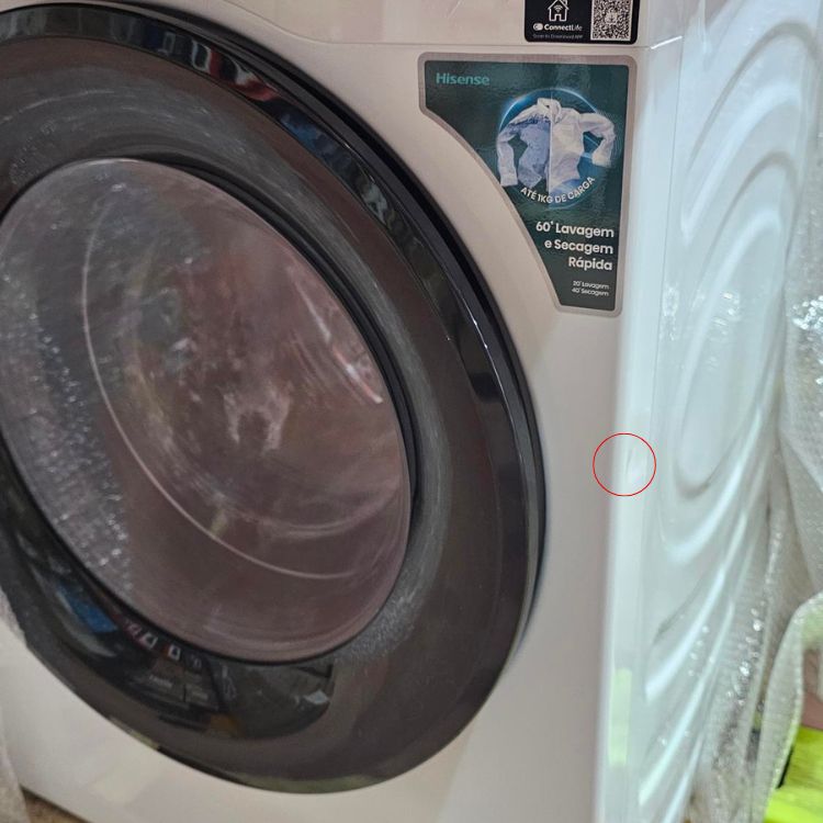 Máquina de Lavar e Secar Roupa Hisense WD3S1043BW3 10.5Kg/6Kg 1400RPM Classe D Branco - Usado Grade A+