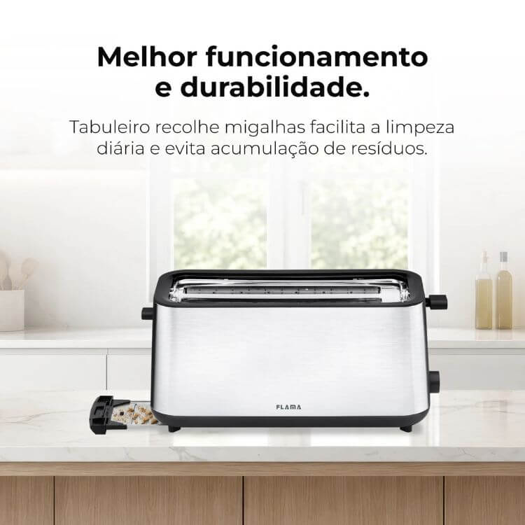 Torradeira Flama 970FL 2 Fatias 1470W Inox