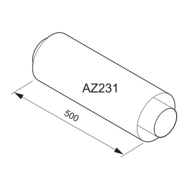 Troço Recto Junkers 500mm 80/110 mm Bosch 7719001400 AZ231
