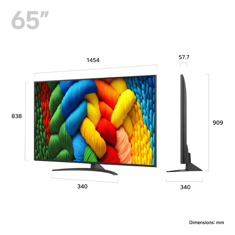 Televisão LG NANO81A 2025 Smart TV 4K NanoCell 65"