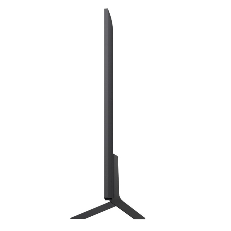 TV LG QNED80A 2025, 50 polegadas, preto, com suporte.