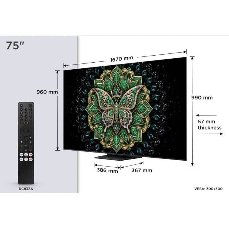 Televisão TCL C6K Pro 2026 Smart TV 4K Mini LED 75"