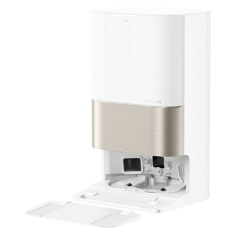 Dreame X50 Ultra white robot vacuum cleaner with charging base.