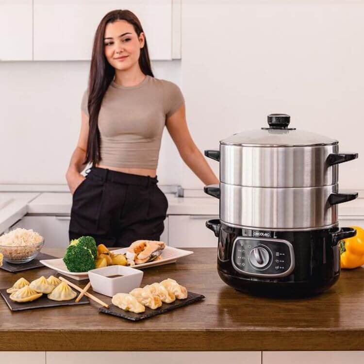 Vaporeira Elétrica Cecotec Vapovita SteelPot 10L 1300W