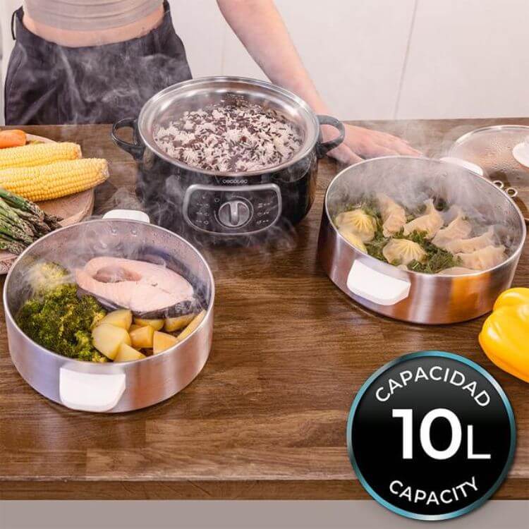 Vaporeira Elétrica Cecotec Vapovita SteelPot 10L 1300W