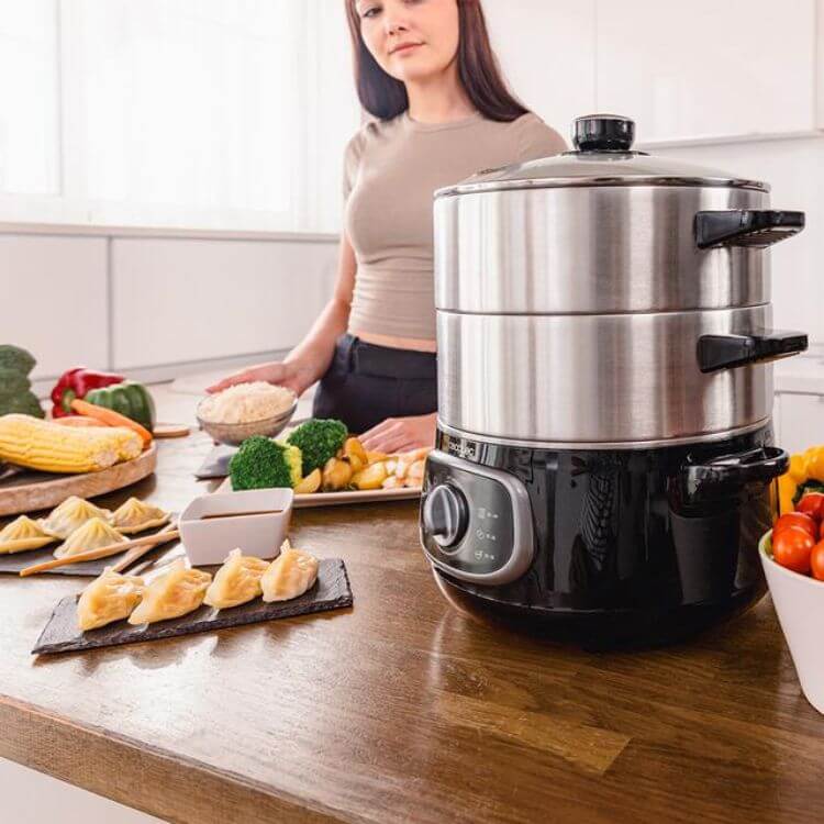 Vaporeira Elétrica Cecotec Vapovita SteelPot 10L 1300W