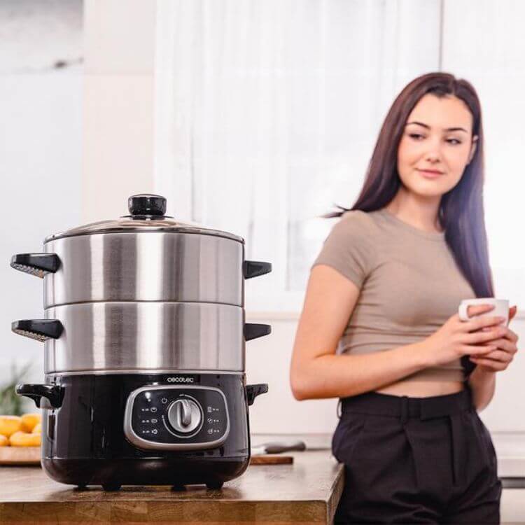Vaporeira Elétrica Cecotec Vapovita SteelPot 10L 1300W