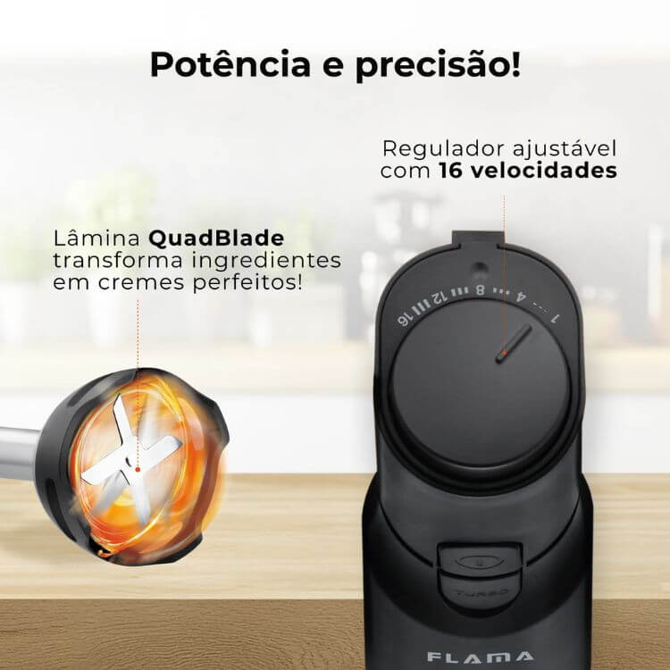 Varinha Mágica Flama 2037FL BlendEasy AntiScratch 1200W