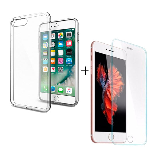 Vidro Temperado + Capa iPhone 7 | 8 Plus Transparente