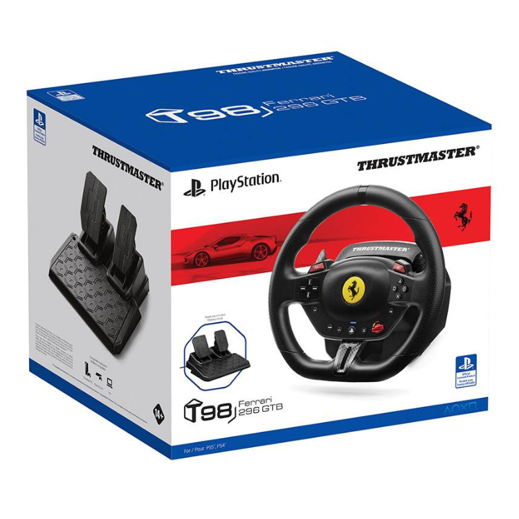 Volante + Pedais Thrustmaster T98-P Ferrari 296GTB PS5/PS4/PC