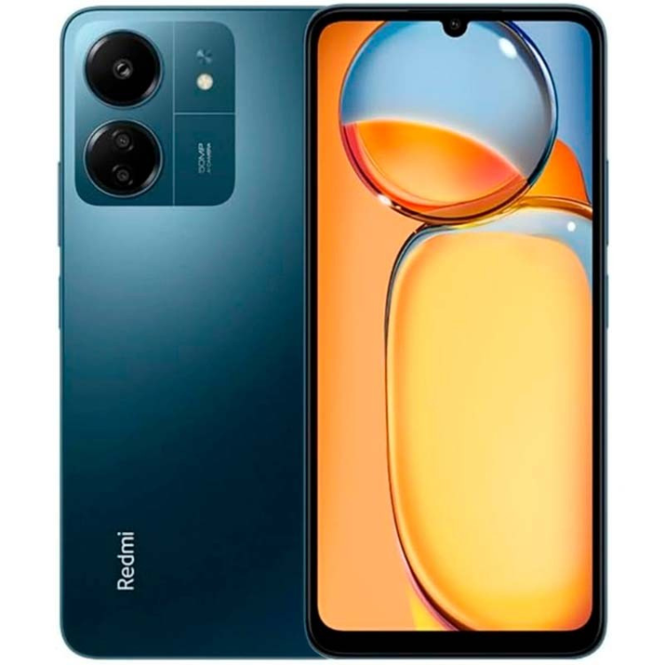 Smartphone Xiaomi Redmi 13C, azul marinho, 8GB/256GB, câmaras duplas e ecrã colorido.