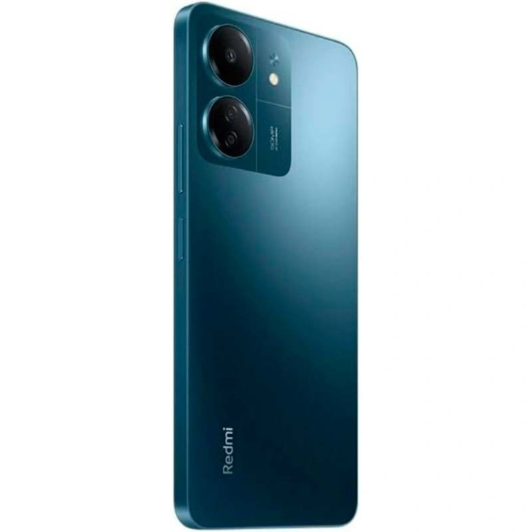 Smartphone Xiaomi Redmi 13C, 8GB/256GB, Dual Sim, cor azul escuro, com duas câmaras traseiras.