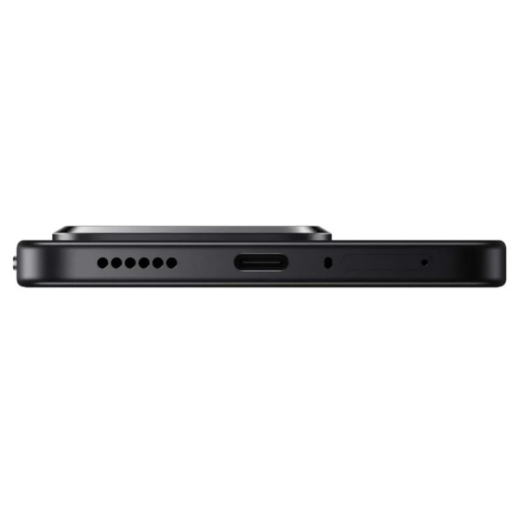 Xiaomi 15T 5G preto, vista lateral com várias aberturas para som e carregamento.