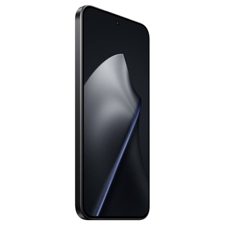 Smartphone Xiaomi 15T 5G preto com ecrã ligado, mostrando imagem em tons de cinzento e azul.