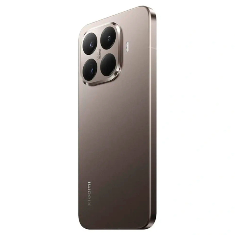 Smartphone Xiaomi 15T Pro 5G, cor dourada, quatro câmeras traseiras e logotipo Xiaomi na parte inferior.
