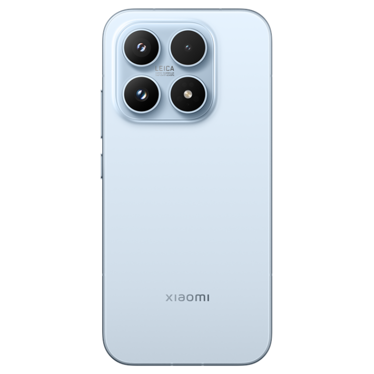 Smartphone Xiaomi 17, azul, câmaras quádruplas Leica, logotipo Xiaomi na parte inferior.