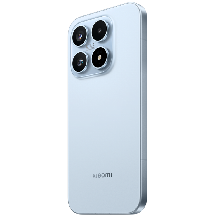 Xiaomi 17, smartphone azul,  câmaras quádruplas Leica virado para trás.