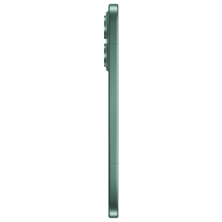 Smartphone Xiaomi 17 verde, 5G, lado esquerdo com botões de volume e power.