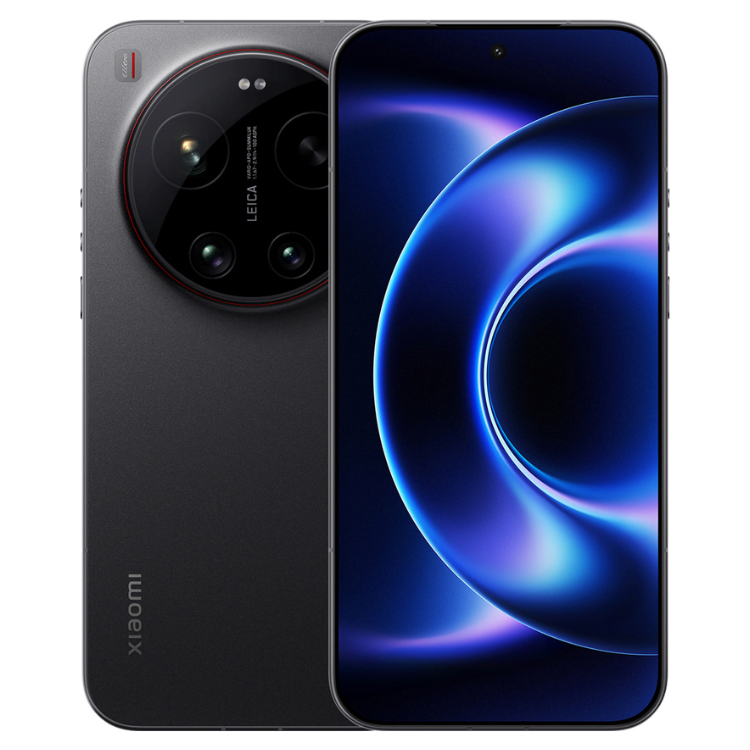 Smartphone Xiaomi 17 Ultra preto, 16GB/512GB, 5G, Dual Sim, com câmera Leica e ecrã azul.
