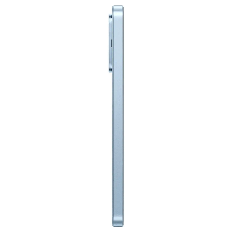 Smartphone Xiaomi 17T 5G azul, lado direito, sem botões, fundo branco.