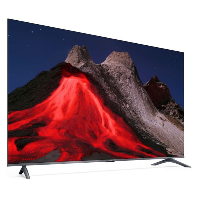 Televisão Xiaomi A PRO 2026 Smart TV 4K QLED 32" com imagem de montanha com lava a fluir.