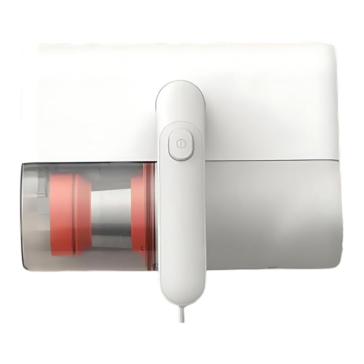 Aspirador de Ácaros Xiaomi Dust Mite 2 branco com botão e recipiente transparente.