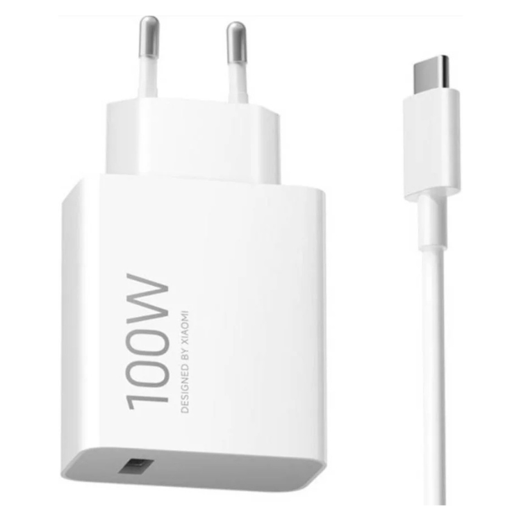 Carregador Xiaomi HyperCharge 100W (Type-A) + Cabo USB-C Branco