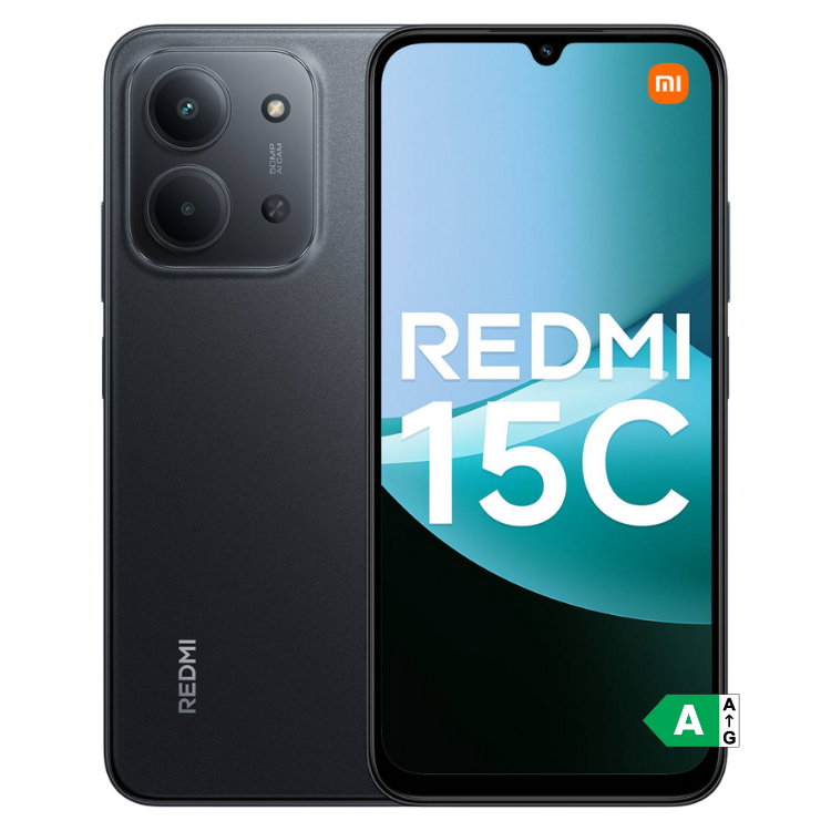 Smartphone Xiaomi Redmi 15C, 8GB/256GB, Dual Sim, preto, ecrã 6.9 polegadas.