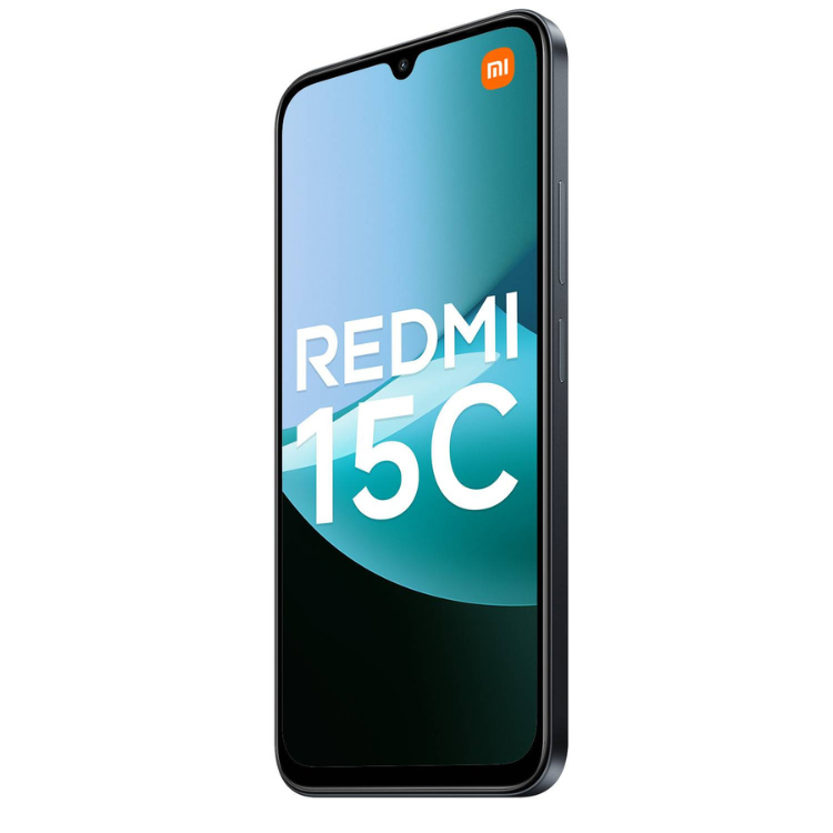 Smartphone Xiaomi Redmi 15C preto, ecrã 6.9 polegadas, 4GB/256GB.