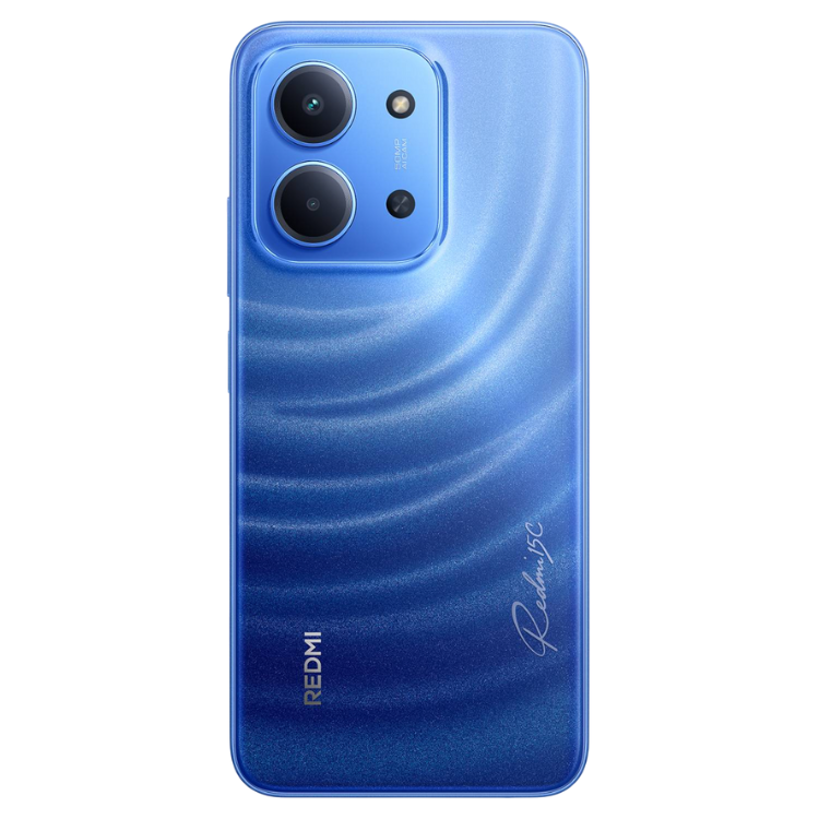 Smartphone Xiaomi Redmi 15C, azul, 8GB/256GB, Dual Sim, câmaras triplas na parte traseira.