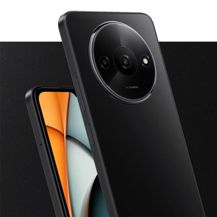 Smartphone Xiaomi Redmi A3 preto, 3GB/64GB, câmara dupla e ecrã de 6.71 polegadas.