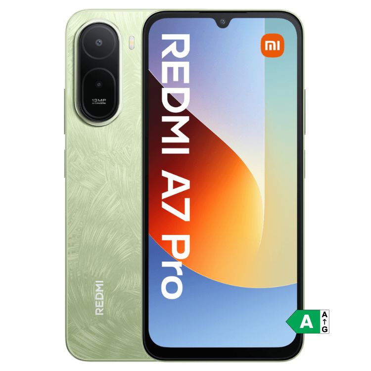 Smartphone Xiaomi Redmi A7 Pro verde, 4GB/128GB, Dual Sim, câmara dupla 13MP, ecrã colorido.