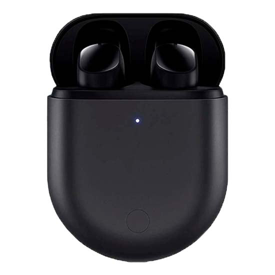 Auriculares Bluetooth Xiaomi Redmi Buds 3 Pro preto com caixa de carregamento.