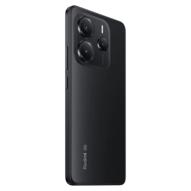 Xiaomi Redmi Note 14 5G, preto, 6GB/128GB, câmara tripla, logótipo Redmi na parte inferior.