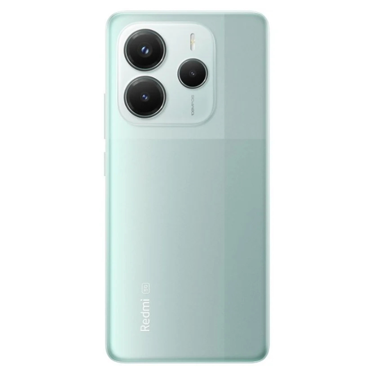 Xiaomi Redmi Note 14 5G, 8GB/256GB, verde, câmaras triplas, logotipo Redmi na parte inferior.