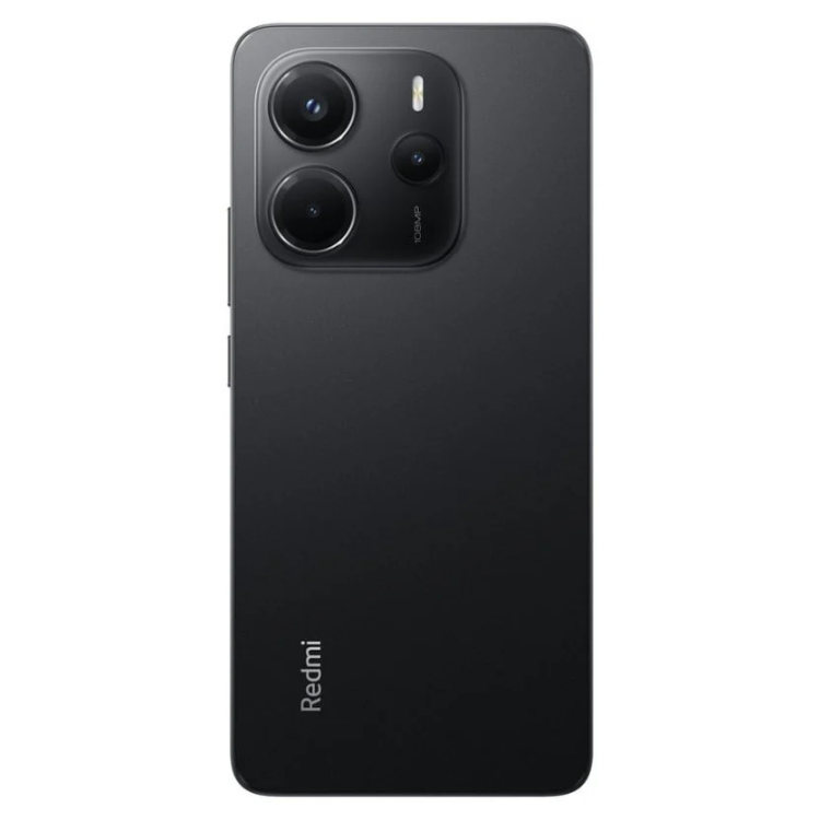 Smartphone Xiaomi Redmi Note 14 preto, 8GB/256GB, câmaras triplas na parte de trás.