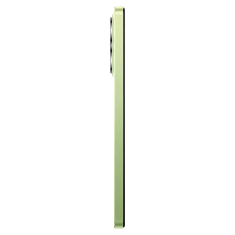 Smartphone Xiaomi Redmi Note 14 verde, lado esquerdo com câmeras.