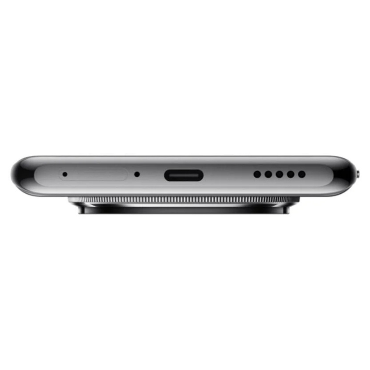 Xiaomi Redmi Note 14 Pro+ 5G preto, vista lateral com várias aberturas e entradas.
