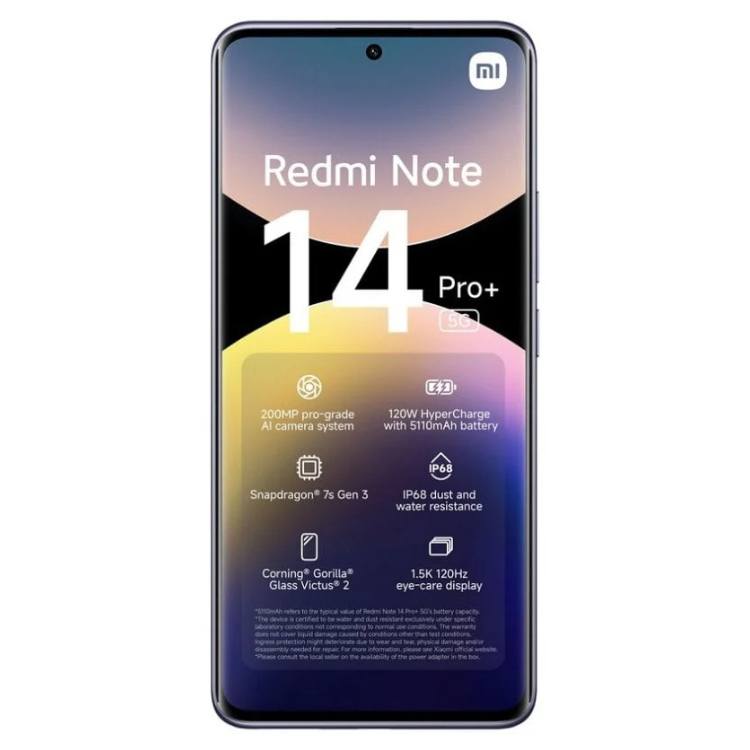 Smartphone Xiaomi Redmi Note 14 Pro+ 5G, 8GB/256GB, Dual Sim, cor roxa.