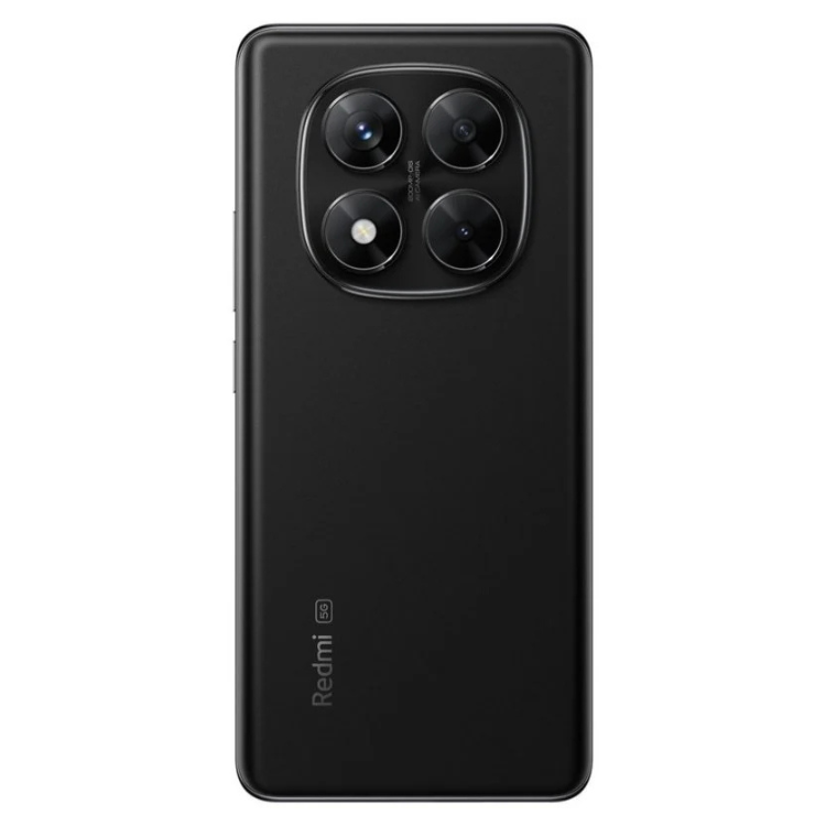 Smartphone Xiaomi Redmi Note 14 Pro 5G preto, com quatro câmeras na parte traseira e logotipo Redmi na parte inferior.