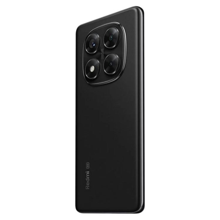 Smartphone Xiaomi Redmi Note 14 Pro 5G preto, com quatro câmeras na parte traseira e logotipo Redmi na parte inferior.