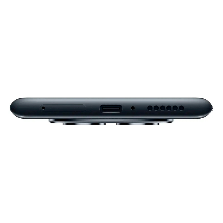 Xiaomi Redmi Note 15 preto, vista lateral com entradas USB e microfone.