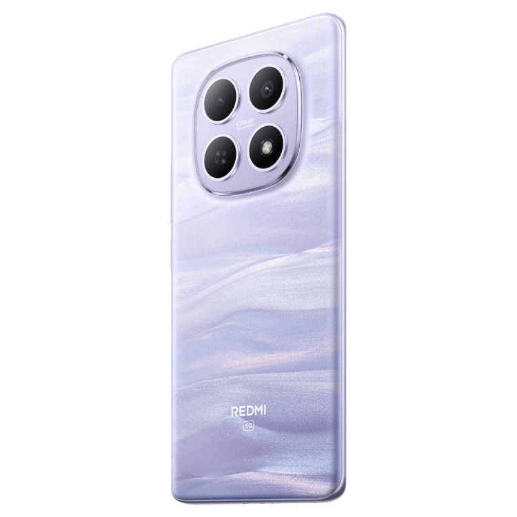 Smartphone Xiaomi Redmi Note 15 5G, Roxo, 4 câmeras, logotipo Redmi na parte inferior.