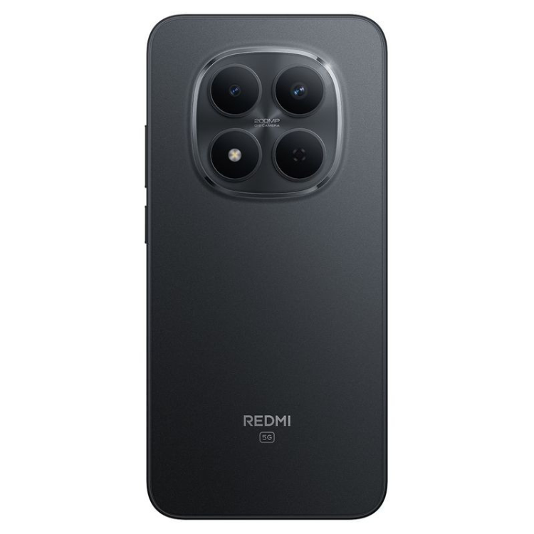 Smartphone Xiaomi Redmi Note 15 Pro 5G preto, com quatro câmeras e logotipo Redmi na parte inferior.