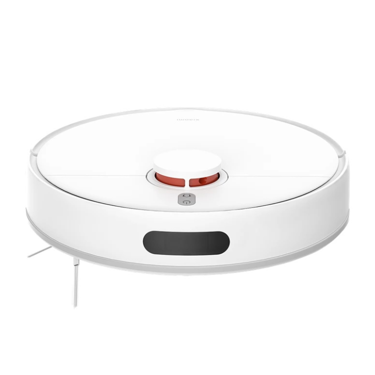 White Xiaomi S40C robot vacuum cleaner with red accents and black display.