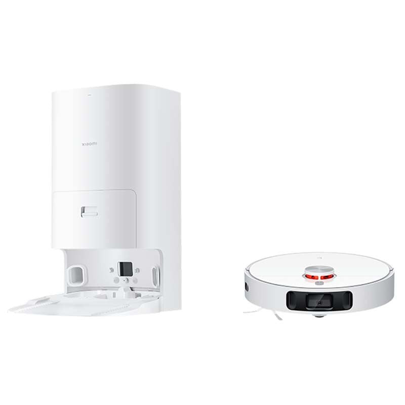 Xiaomi X10 Plus white robot vacuum with charging base.