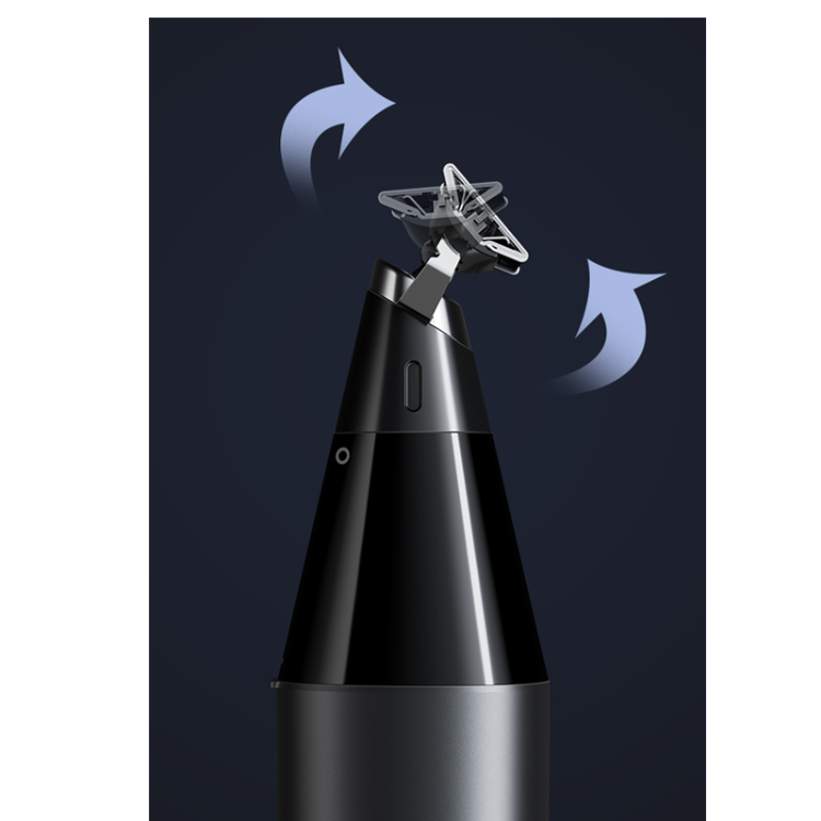 Black Xiaomi Uniblade Trimmer with adjustable head, dark background.