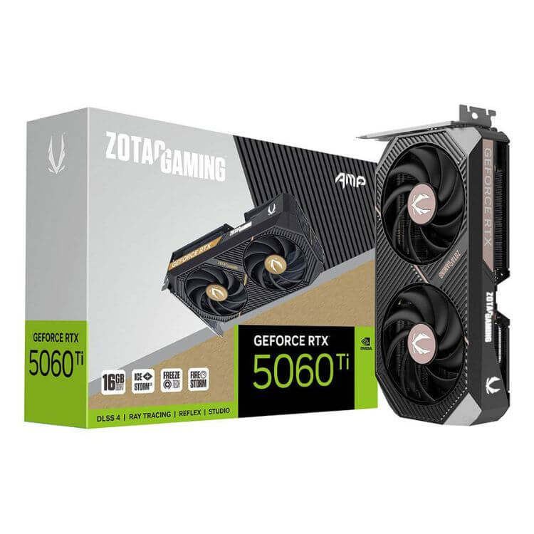 Placa Gráfica Zotac Gaming NVIDIA GeForce RTX 5060 Ti "Blackwell" AMP 16GB GDDR7 DLSS4
